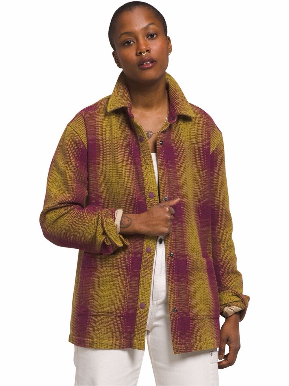 The North Face Women Valley Twill Utility Shacket XS Plaid Gorpcore Granola